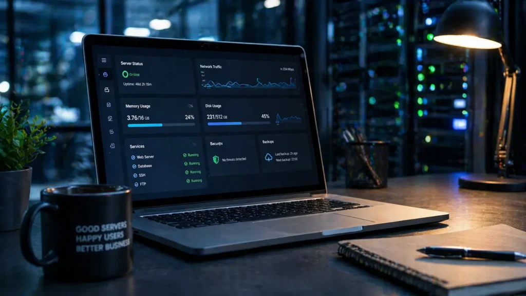 komputer laptop analiza sieci serwer vps